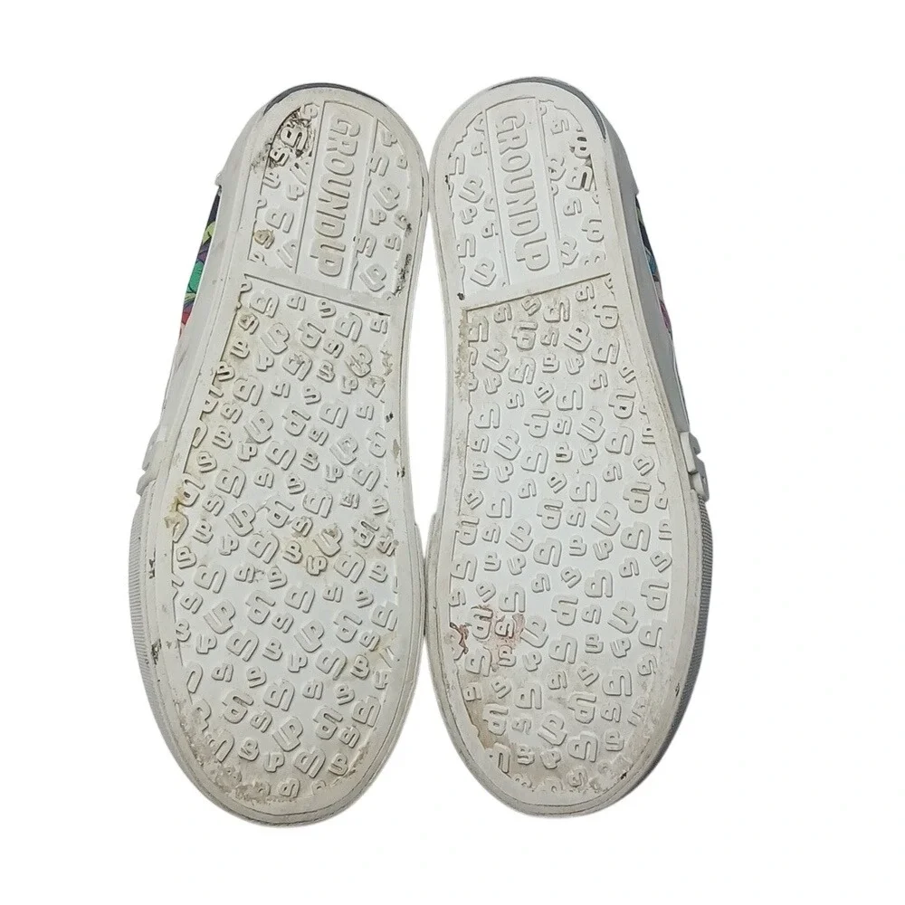 Disney Princess Sneakers Kids Size 3 Multicolor Slip On Collage Crown‎